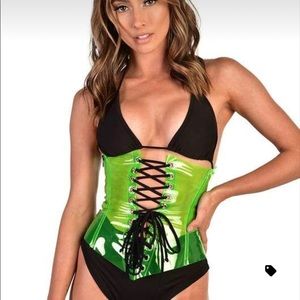 PVC LACE UP CORSET